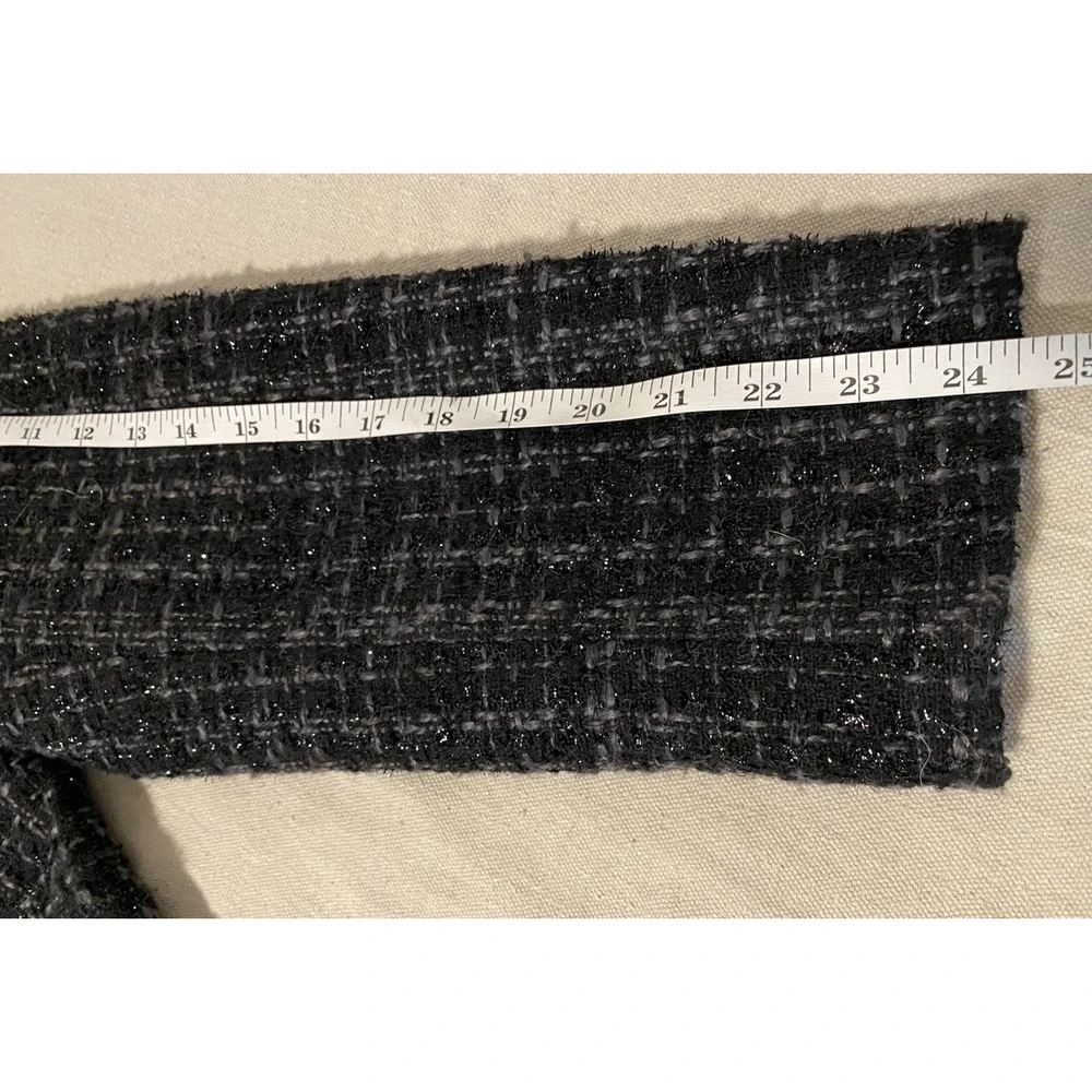 Simply Vera Vera Wang Dark Blazer Womens Size 2XL Black Tweed Office Academia